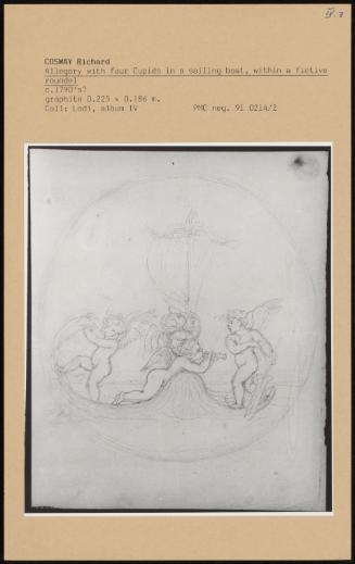 Allegory With Four Cupids In A Sailing Boat, Within A Fictive Roundel