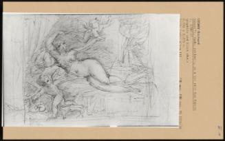 Venus( ), Nude, Reclining On A Bed With Two Cupids