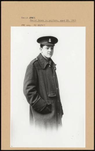 David Jones In Uniform, Aged 20, 1915