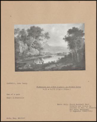 Fishermen And Other Figures In Wooded River