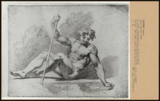 A Youth Reclining To L With A Staff; Verso: The Same Youth Recling To R With A Staff