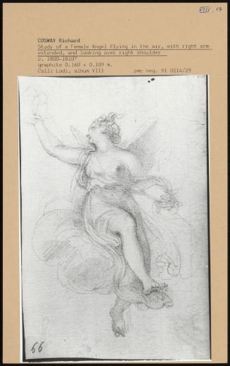 Study Of A Female Angel Flying In The Air, With Right Arm Extended, And Looking Over Right Shoulder