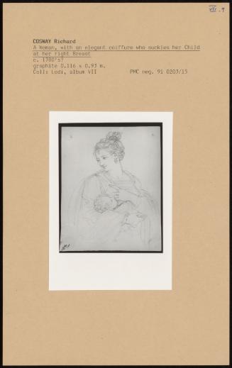 A Woman, With An Elegant Coiffure Who Suckles Her Child At Her Right Breast