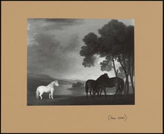 Two Bay Mares and a Grey Pony in a Landscape