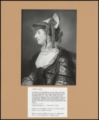 Portrait Of Elizabeth Julse, Mrs Calvert (d.1807 Aged 75), In 1750 Daughter Of Sir Edward Hulse, 1st Bt, And Wife Of John Calvert Of Albury Hall 91726-1804) Shown In Profile, Wearing A White Dress With A Black Lace Shawl And Blue And White Hat