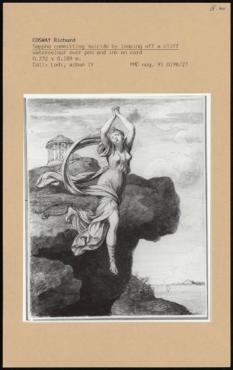 Sappho Commiting Suicide By Leaping Off A Cliff