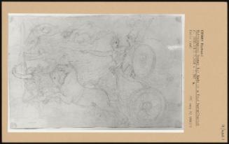 Mythological Scene: Two Gods In A Four Horse Chariot