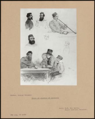 Sheet Of Studies Of Soldiers