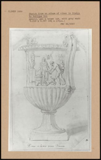 Sketch From An Album Of Views In Italy: An Antique Urn