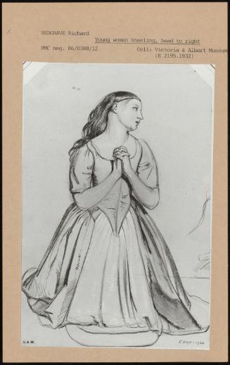 Young Woman Wearing Kneeling, Head To Right