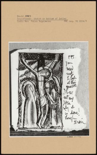 Crucifixion Sketch On Bottom Of Letter