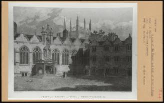 A View Of The Chapel And Hall Of Oriel College For Oxford Almanack