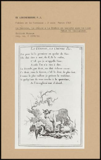 La Genisse, La Chevre E La Brebis En Societe Avec Le Lion Fable Vi Tail - Piece