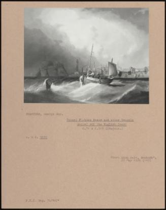 Manned Fishing Boats And Other Vessels Moored Off The English Coast