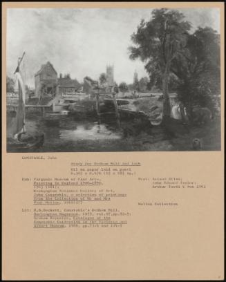 Study For Dedham Mill And Lock