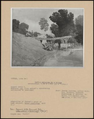 Cattle Watering By A Bridge