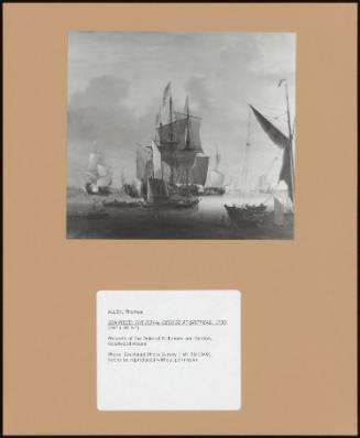 Sea Piece: Teh Royal George At Spithead, 1735