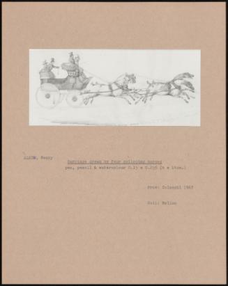 Carriage Drawn By Four Galloping Horses