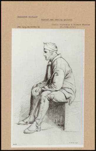 Seated Man Wearing Gaiters