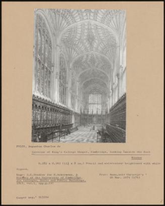 Interior Of King's College Chapel, Cambridge, Looking Towards The East Window