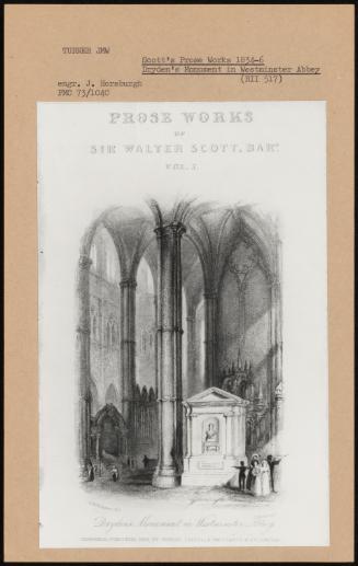 Scott's Prose Works 1834-6 Dryden's Monument In Westminster Abbey (Rii 517)