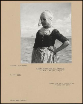 A Young Dutch Girl On A Seashore