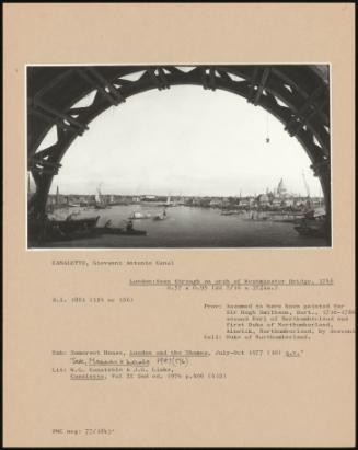 London:seen Through An Arch Of Westminster Bridge, 1746