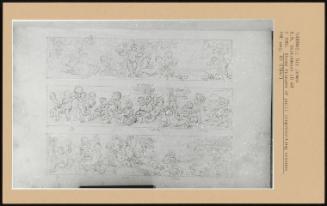 B M Sketchbook Lb 68; Three Friezes Of Putti Prepresenting Seasons