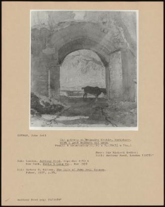 The Gateway At Helmsley Castle, Yorkshire, With A Goat Beneath The Arch.