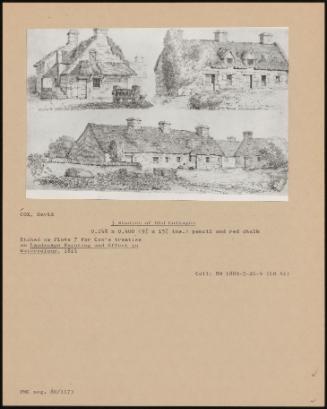 3 Studies Of Old Cottages