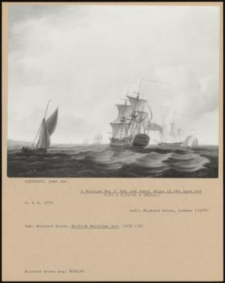 A British Man O'war And Other Ships In The Open Sea
