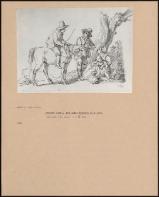 Peasant Family And Rider Resting By A Tree