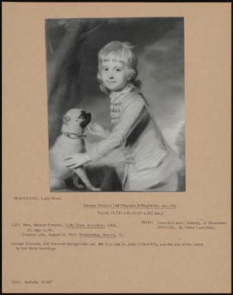 George Richard 3rd Viscount Bolingbroke, As A Boy