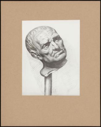 Study From A Cast Of The Head Of A Roman Emperor