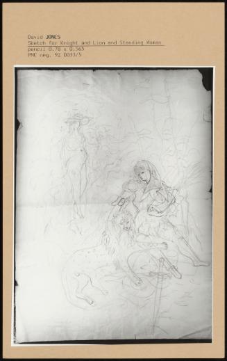 Sketch For Knight And Lion And Standing Woman