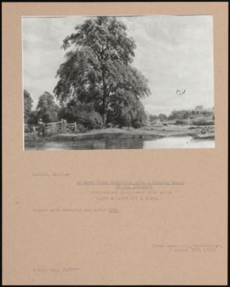 An Open River Landscape With A Country House In The Distance