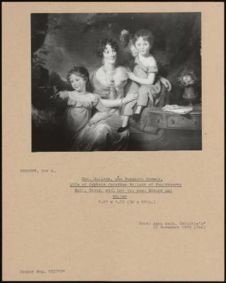 Mrs. Bullock, Nee Margaret Downes, Wife Of Captain Jonathan Bullock Of Faulkbourne Hall, Essex, With Her Two Sons Edward And Walter