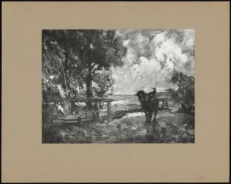 Ploughman With Horse In A Landscape (Signed)