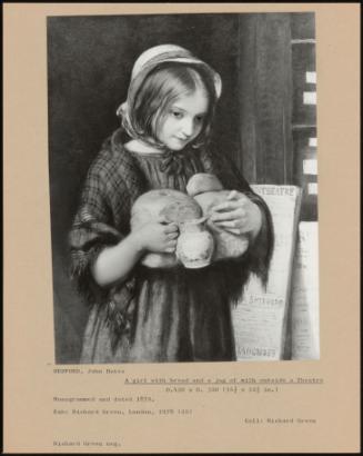 A Girl With Bread And A Jug Of Milk Outside A Theatre