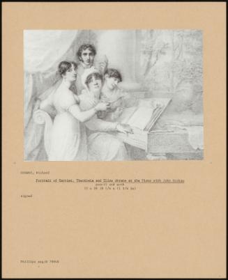 Portrait Of Harriet, Theodosia And Eliza Abrams At The Piano With John Braham