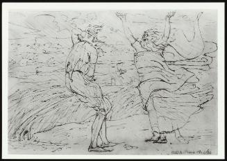 Lear and the Fool in the Storm (recto); Alternative Study for Lear (verso)