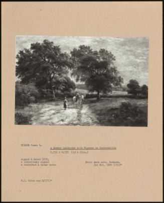 A Summer Landscape With Figures In Conversation