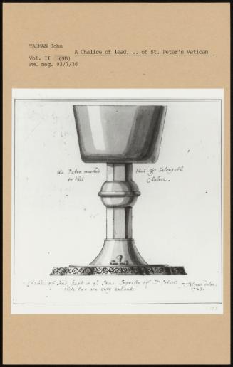 A Chalice Of Lead, Of St Peter's Vatican