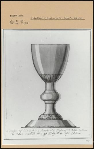 A Chalice Of Lead In St Peter's Vatican