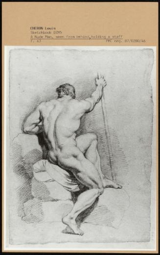 A Nude Man, Seen From Behind, Holding a Staff