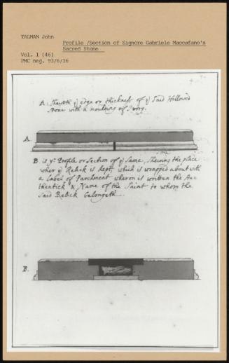 Profile/ Section Of Signore Gabriele Maccafano's Sacred Stone