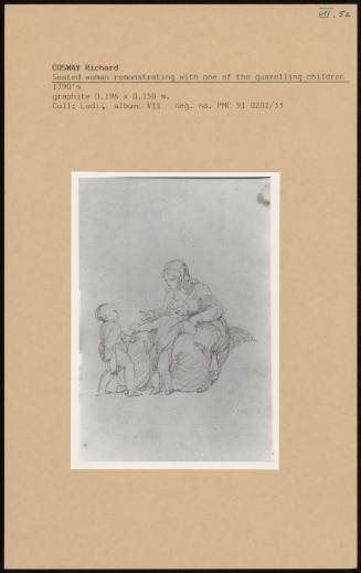 Seated Woman Remonstrating With On Of The Quareling Children