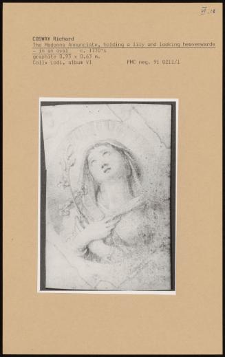 The Madonna Annunciate, Holding A Lily And Looking Heavenwards - In An Oval