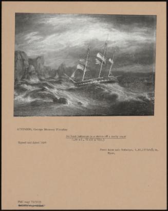 An East Indiaman In A Storm Off A Rocky Coast