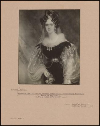 Adelaide Amelia Louisa Theresa Caroline Of Saxe-Coburg Meiningen Queen Of William Iv